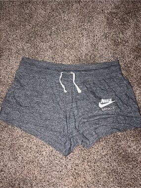 Nike Women's Heather Gray Athletic Lounge Shorts with Drawstring